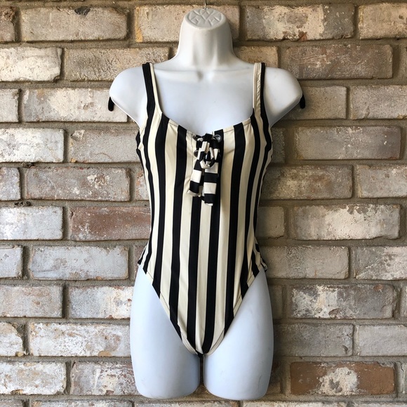 J. Crew Other - 🩱 J Crew Black and White Striped Bathing Suit *CHARITY ITEM* 🩱